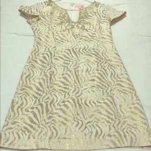 Lily Pulitzer size 4 gold and cream dress